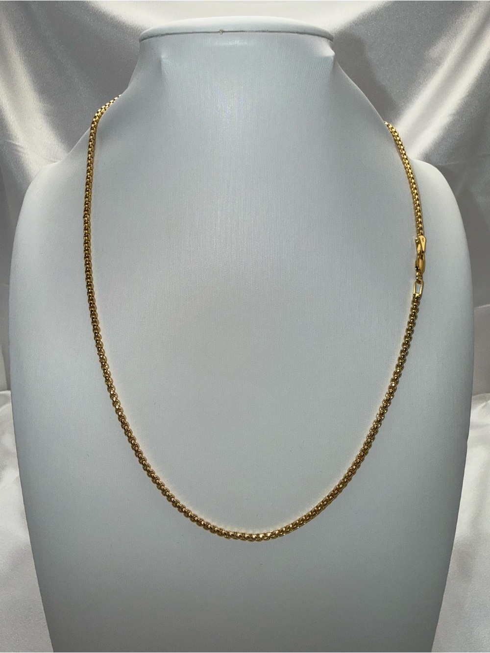 20 Inch 2.2mm Yellow Curb Link Necklace 18K Gold Dipped 925 Stamped
